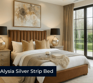 Alysia Silver Strip Bed Frame