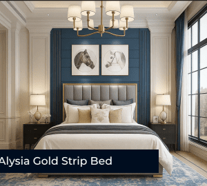 Alysia Gold Strip Bed Frame