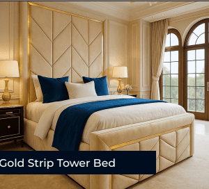 Gold Strip Tower Bed Frame