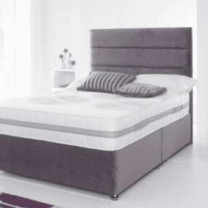 Divan Base With Horizontal Line Headboard And Mattress Set