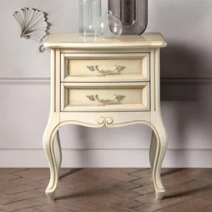 Verdi Italian Ivory 2 Drawer French Style Bedside Table