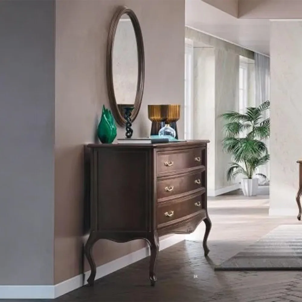 Verdi Italian Walnut 3 Drawer French Style Chest - Image 3