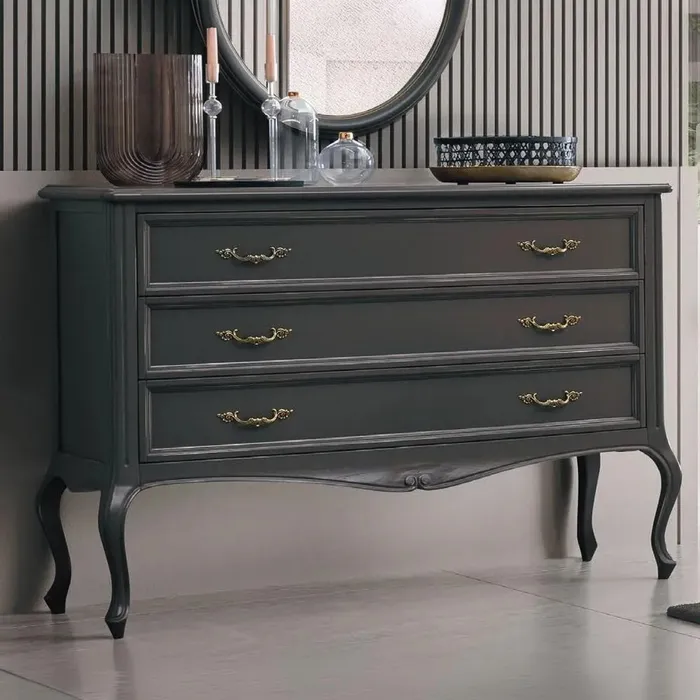 Verdi Italian Grey 3 Drawer French Style Chest