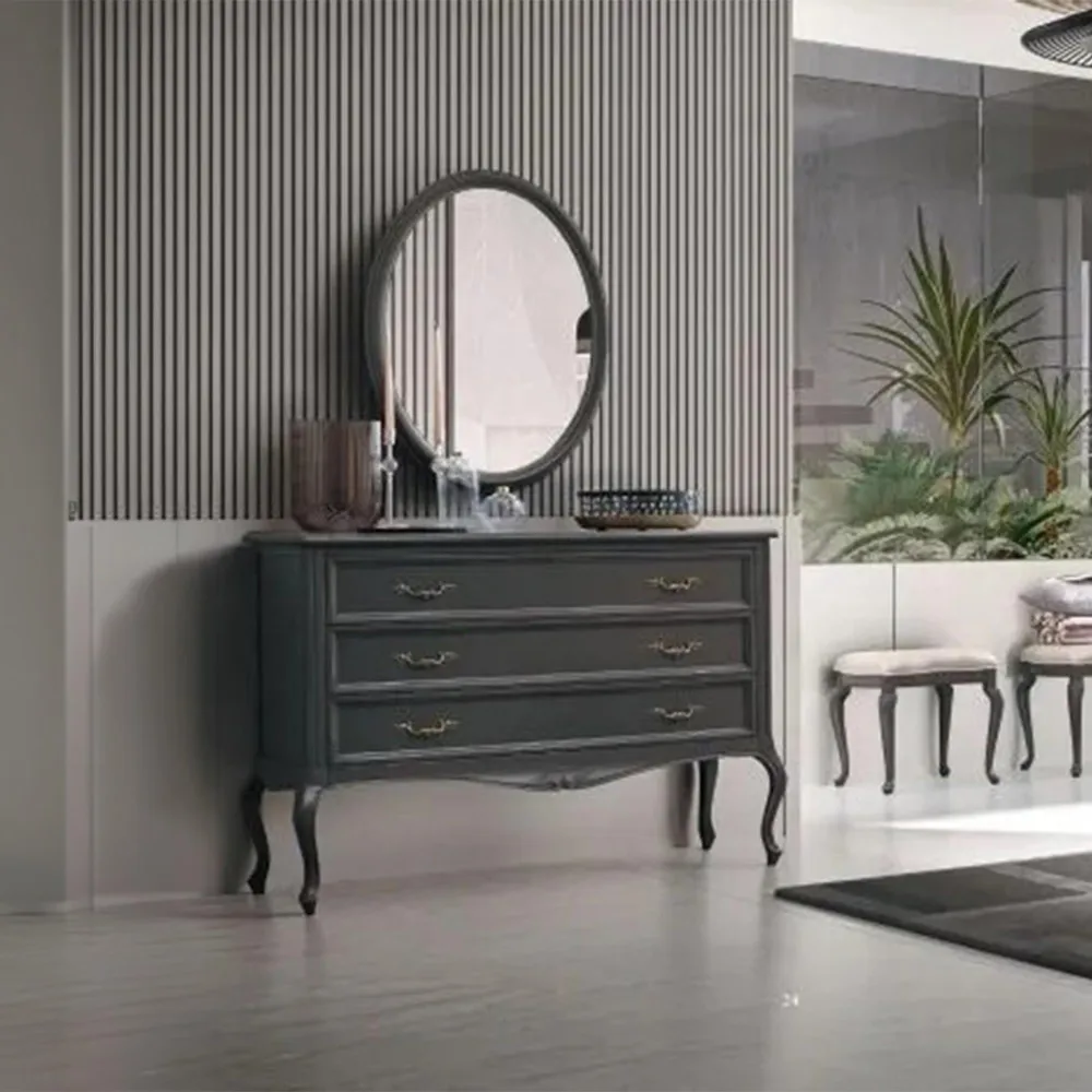 Verdi Italian Grey 3 Drawer French Style Chest - Image 2