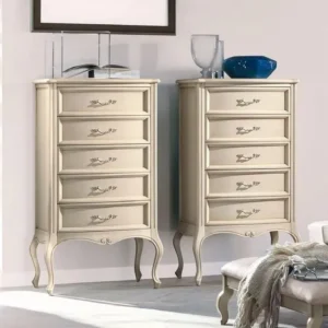Verdi Italian Ivory 5 Drawer Midi French Style Chest