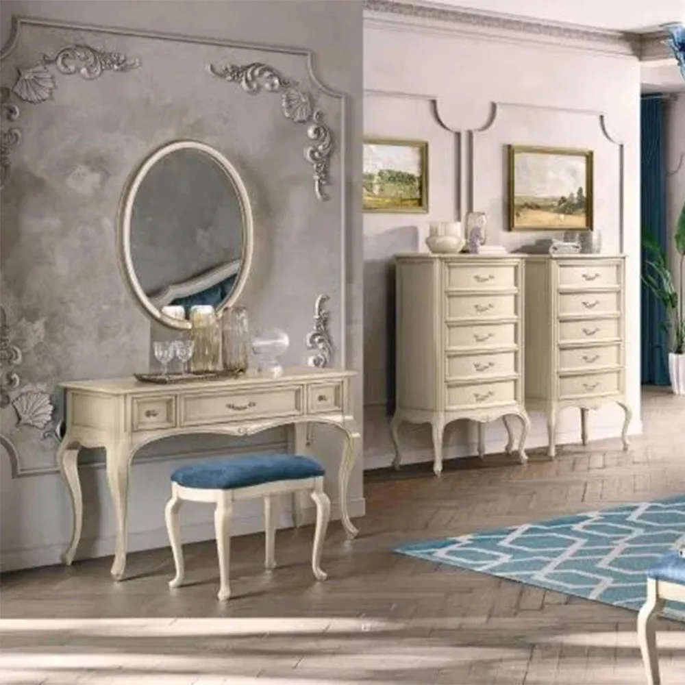 Verdi Italian Ivory 3 Drawer French Style Dressing Table - Image 2