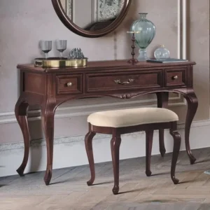 Verdi Italian Walnut 3 Drawer French Style Dressing Table