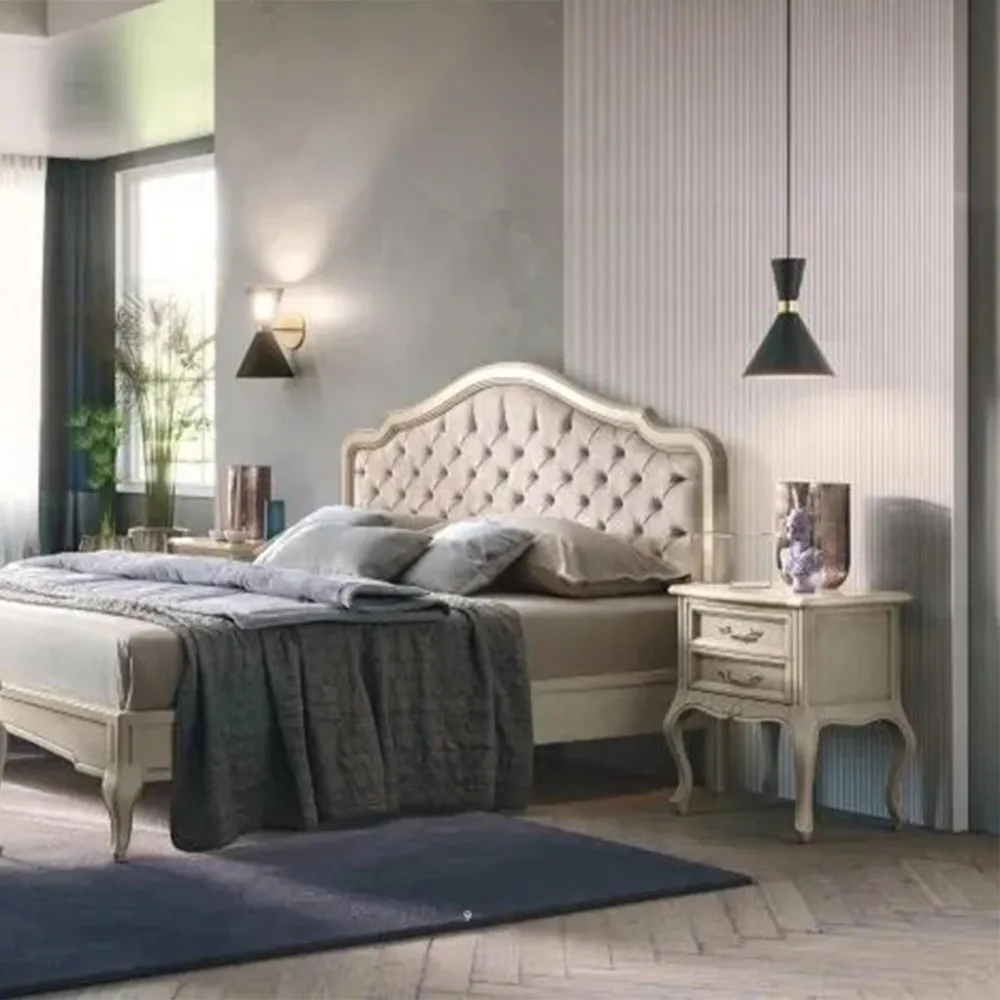 Verdi Italian Ivory 2 Drawer French Style Bedside Table - Image 2