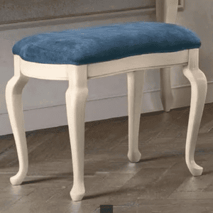Verdi Italian Ivory Padded French Style Dressing Stool
